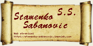 Stamenko Šabanović vizit kartica